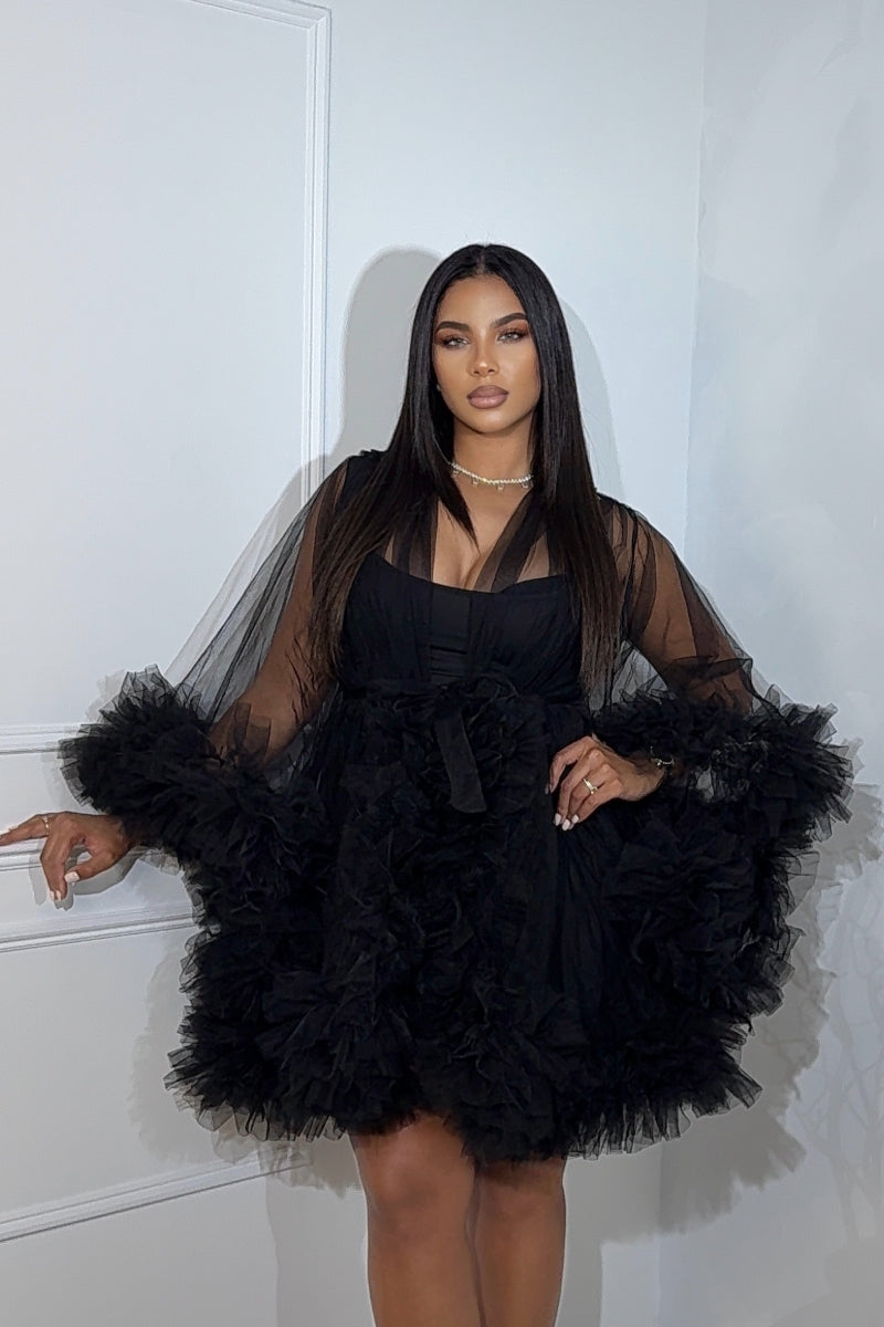 LOLA BLACK BRIDESMAID ROBE