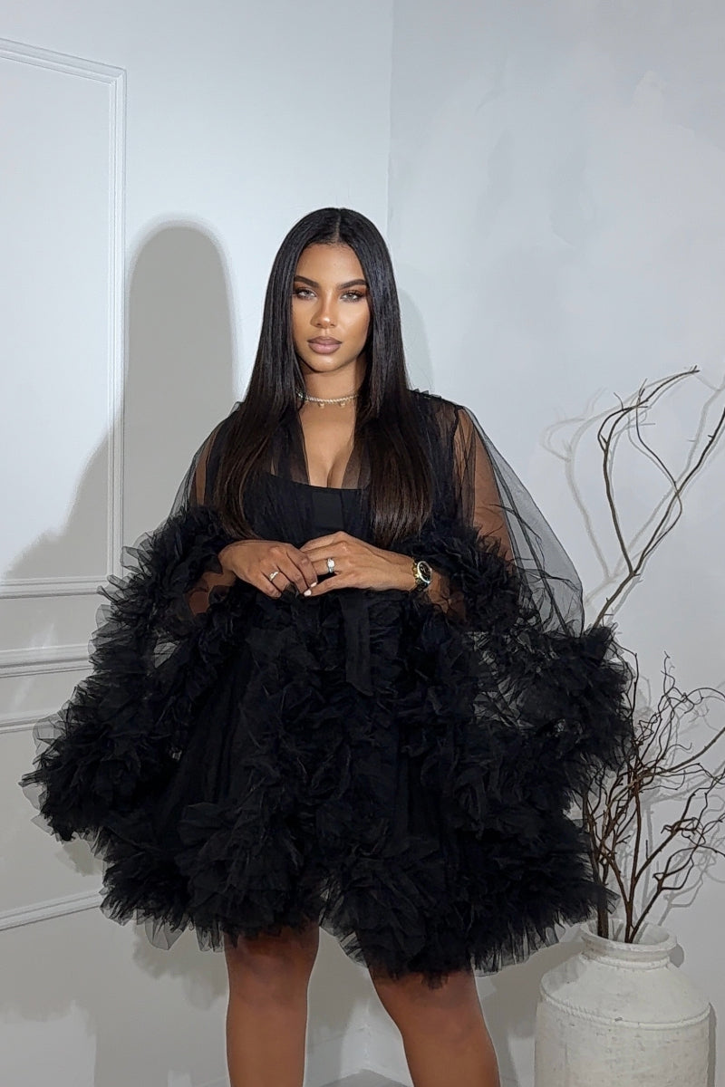LOLA BLACK BRIDESMAID ROBE