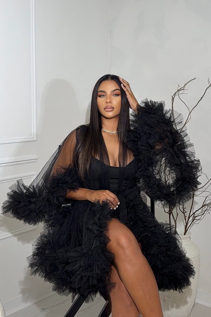 LOLA BLACK BRIDESMAID ROBE